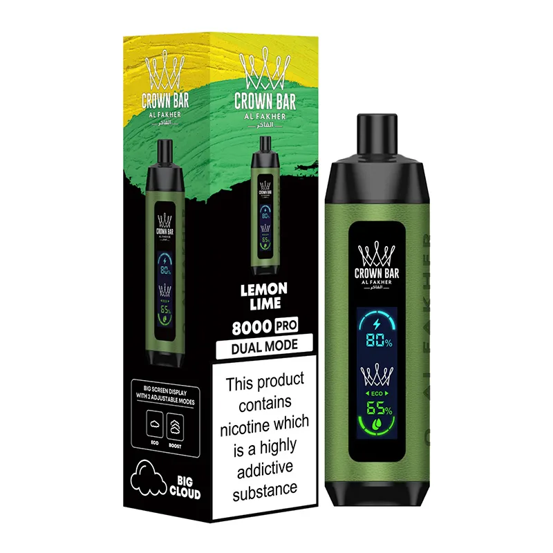 Al Fakher Crown Bar Big Cloud 8000 Pro Disposable Vape 8K Puffs lemon lime Al Fakher Crown Bar Big Cloud 8000 Pro Disposable Vape 8K Puffs lemon lime