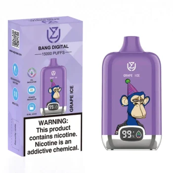 GRAPE ICE UZY Bang Digital 15000 Disposable Vape 15k Puffs 20ml