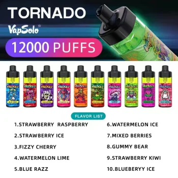 Vapsolo Tornado 12000 Disposable Vape 12K Puffs 22ML EU Warehouse Flavor List