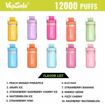 Vapsolo Tornado Pro 12000 Disposable Vape 12K Puffs 22ML EU Warehouse Flavor List