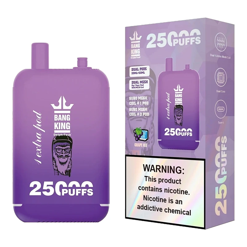 grape ice Bang King 25000 Disposable Vape 15K Puffs 23+23ml Double Pod #3 grape ice Bang King 25000 Disposable Vape 15K Puffs 23+23ml Double Pod #3