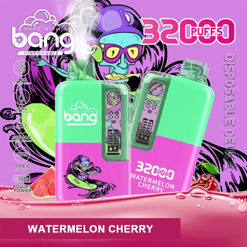 sandía cereza Bang 32000 PRO Vape desechable 32k Puffs 32ML Cristal #8 sandía cereza Bang 32000 PRO Vape desechable 32k Puffs 32ML Cristal #8