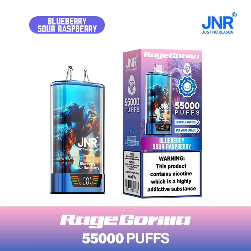 12-Blueberry Sour Raspberry JNR Rage Grilla 55000 55K Puffs Disposable Vape Smart Screen