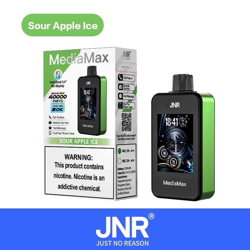 5Sour Apple Ice JNR Media Max 40000 40K Puffs Disposable Vape Call Feature EU Warehouse 5Sour Apple Ice JNR Media Max 40000 40K Puffs Disposable Vape Call Feature EU Warehouse