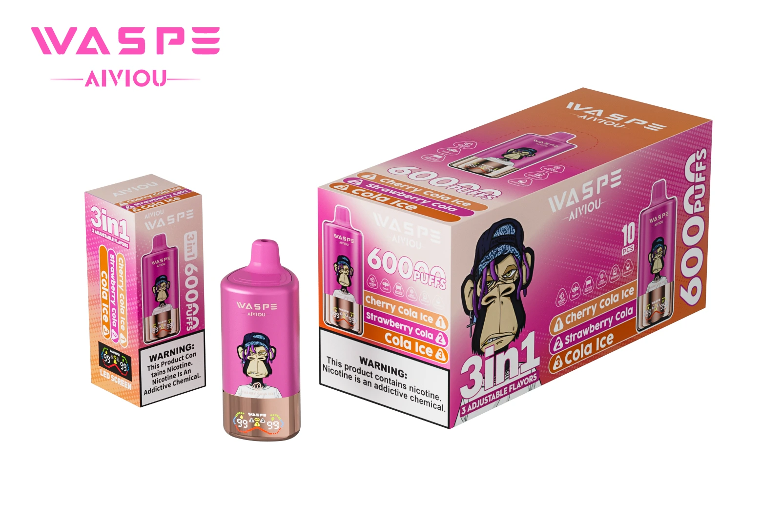 Puff 60k WASPE 60000 Puffs Disposable Vape 3 in 1Flavor EU Warehouse #5 Puff 60k WASPE 60000 Puffs Disposable Vape 3 in 1Flavor EU Warehouse #5