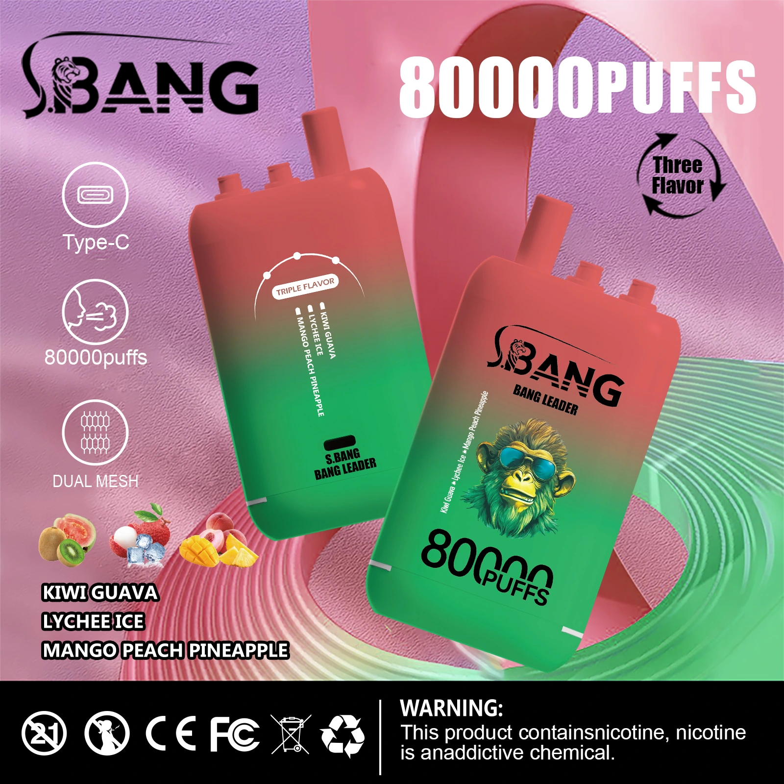 Vape 80k Bang Führer 80000 Puffs Einweg Vape 3 in 1 Geschmack EU Warehouse #2 Vape 80k Bang Führer 80000 Puffs Einweg Vape 3 in 1 Geschmack EU Warehouse #2